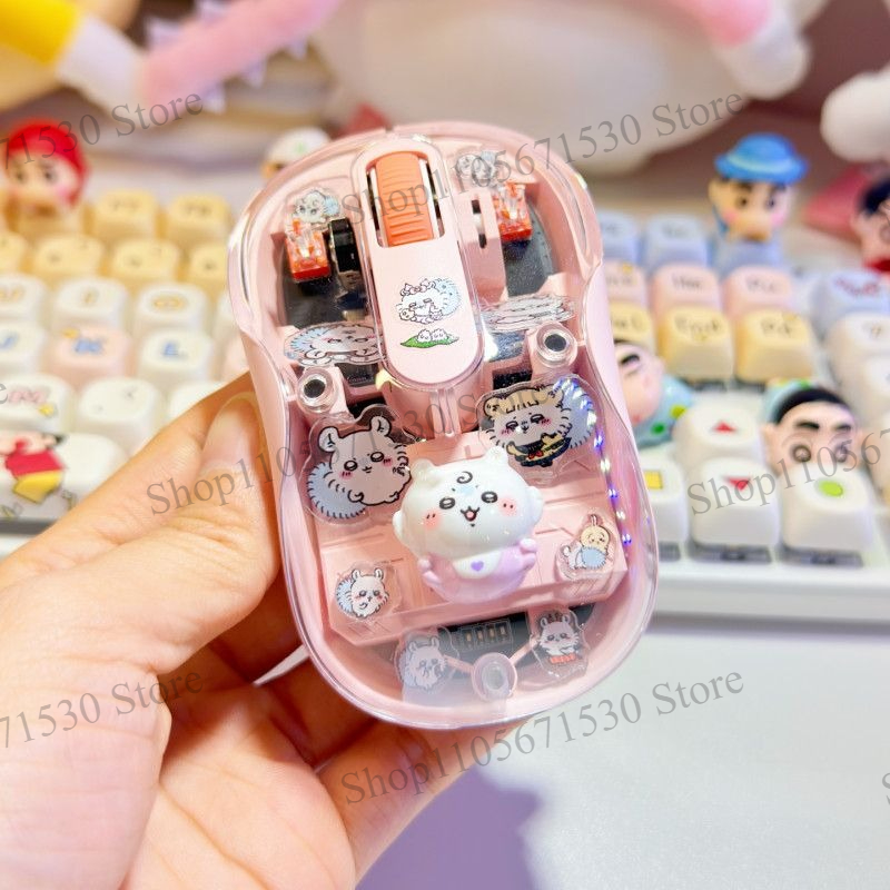 Kawaii Tech Accessories - Mouse Nirkabel Kawaii Chiikawa Transparan Kurimujji