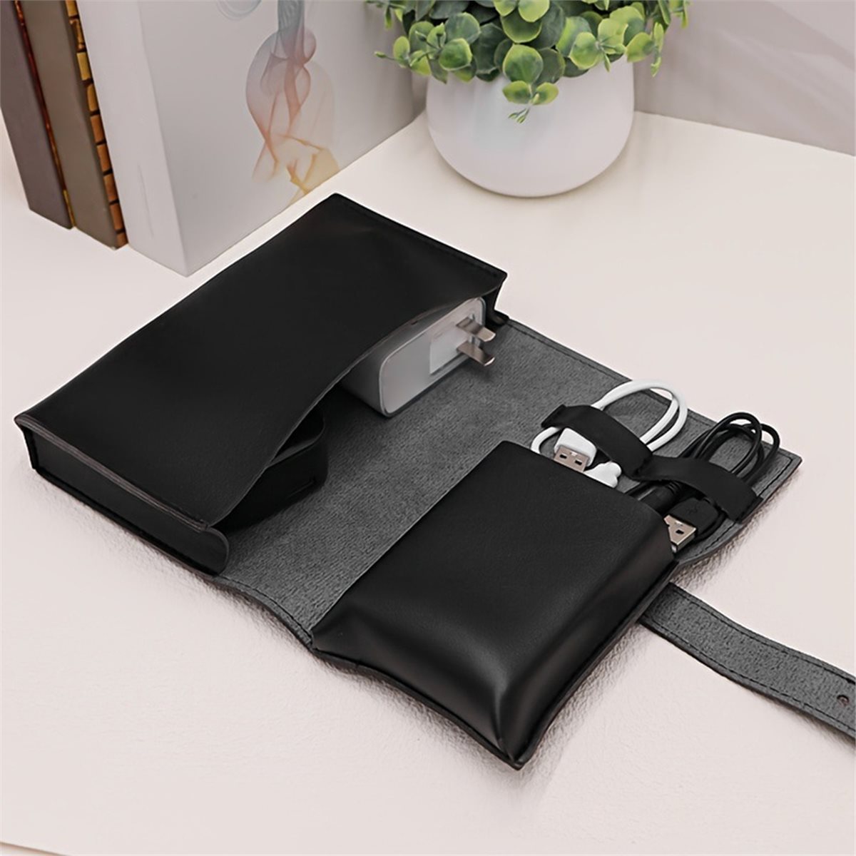 (A94Z] PU Multi-Compartment Or - Tech Accessories Storage ulasan dan harga